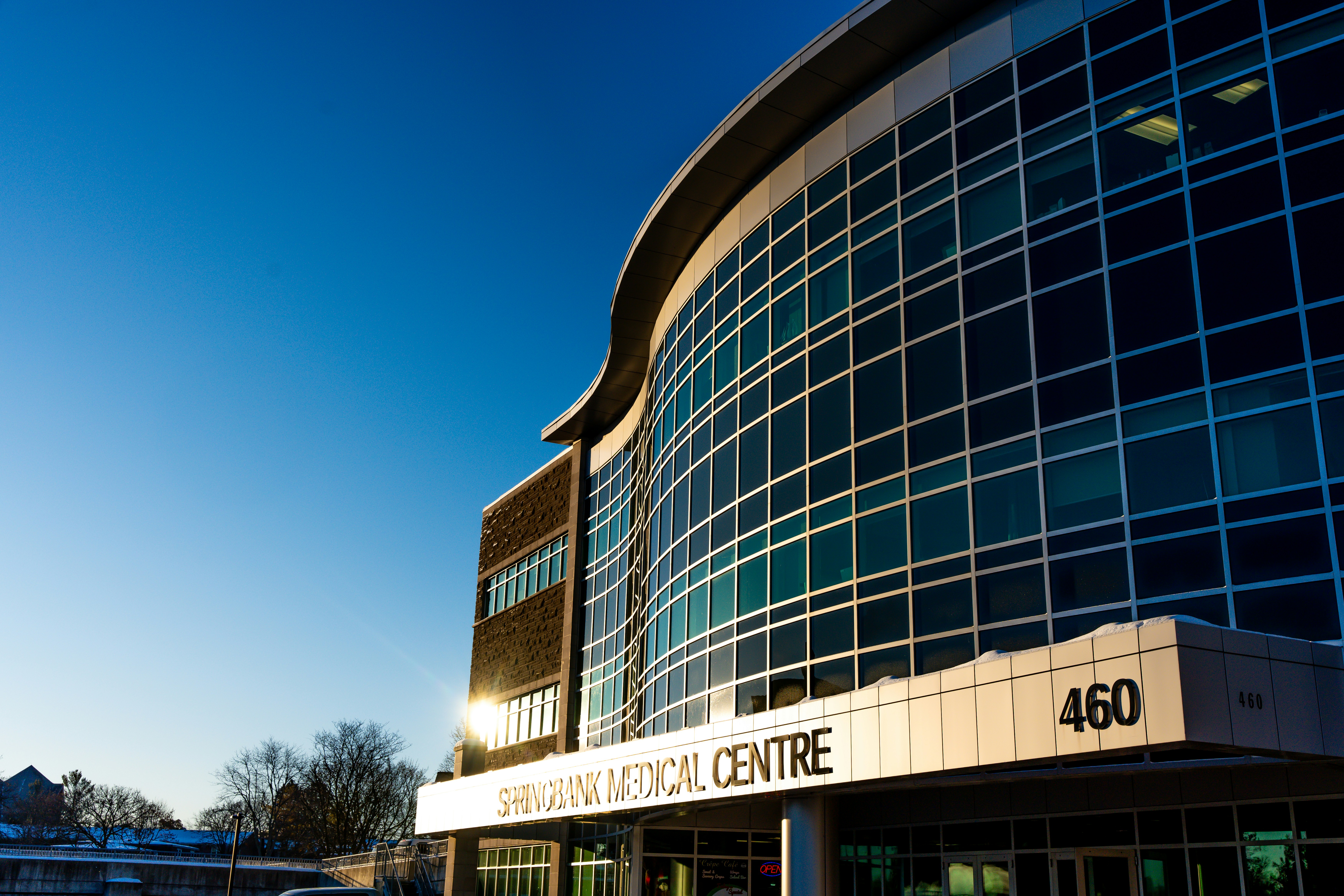 Modern medical office building with glass exterior